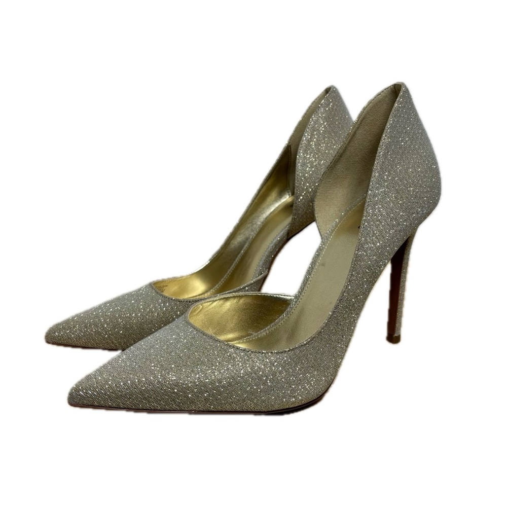 Michael Kors Pumps Keke Glitter Gold Heels Size 10 - Picture 3 of 9